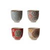 Chehoma Bols, Tasses Et Mugs Set De 4 Tasses à Expresso En Céramique Multicolore -Bols, tasses et mugs Soldes Magasin set de 4 tasses a expresso en ceramique multicolore