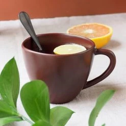 Maison Tilleul Bols, Tasses Et Mugs Set De 4 Tasses Céramique Rouge -Bols, tasses et mugs Soldes Magasin set de 4 tasses ceramique rouge 4