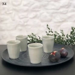 Maison Tilleul Bols, Tasses Et Mugs Set De 4 Tasses En Céramique Vert -Bols, tasses et mugs Soldes Magasin set de 4 tasses en ceramique vert 1