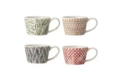 Bloomingville Bols, Tasses Et Mugs Set De 4 Tasses En Grès Multicolore