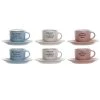 ITEM International Bols, Tasses Et Mugs Set De 6 Grandes Tasses à Café Avec Sous-tasses -Bols, tasses et mugs Soldes Magasin set de 6 grandes tasses a cafe avec sous tasses