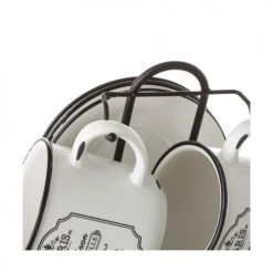 Wadiga Bols, Tasses Et Mugs Set De 6 Tasses à Thé Avec Dessous De Tasses En Céramique Blanche -Bols, tasses et mugs Soldes Magasin set de 6 tasses a the avec dessous de tasses en ceramique blanche 2