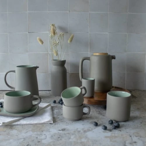 OGO Living Bols, Tasses Et Mugs Tasse à Thé Avec Soucoupe En Grès 30 Cl 7 OGO Living Bols, Tasses Et Mugs Tasse à Thé Avec Soucoupe En Grès 30 Cl – Image 5