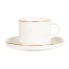 Maisons Du Monde Bols, Tasses Et Mugs Tasse à Thé Et Soucoupe En Porcelaine Blanche Et Dorée - Lot De 2 -Bols, tasses et mugs Soldes Magasin tasse a the et soucoupe en porcelaine blanche et doree 1000 14 19 217155 1