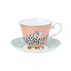 Yvonne Ellen Bols, Tasses Et Mugs Tasse à Thé Et Soucoupe En Porcelaine Guépard