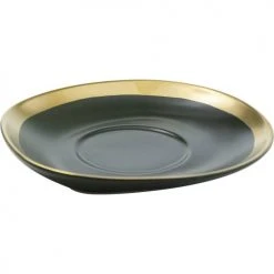 Kare Design Bols, Tasses Et Mugs Tasse Avec Coupelle En Grès Vert Foncé Et Doré - Lot De 6 -Bols, tasses et mugs Soldes Magasin tasse avec coupelle en gres vert fonce et dore lot de 6 3