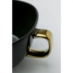 Kare Design Bols, Tasses Et Mugs Tasse Avec Coupelle En Grès Vert Foncé Et Doré - Lot De 6 -Bols, tasses et mugs Soldes Magasin tasse avec coupelle en gres vert fonce et dore lot de 6 4