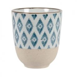 Maisons Du Monde Bols, Tasses Et Mugs Tasse En Faïence Beige Motifs Losanges Bleus - Lot De 2 -Bols, tasses et mugs Soldes Magasin tasse en faience beige motifs losanges bleus 1000 7 26 208019 2