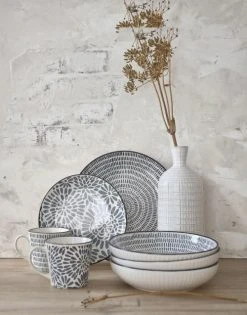 Maisons Du Monde Bols, Tasses Et Mugs Tasse En Faïence Imprimé Traits Bleus - Lot De 2 -Bols, tasses et mugs Soldes Magasin tasse en faience imprime traits bleus 1000 8 12 190170 5