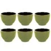Aromandise Bols, Tasses Et Mugs Tasse En Fonte De Chine Vert Et Bronze 15cl - Lot De 6