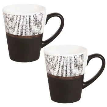 Maisons Du Monde Bols, Tasses Et Mugs Tasse En Grès Blanc Et Noir Motifs à Rayures - Lot De 2 7 Maisons Du Monde Bols, Tasses Et Mugs Tasse En Grès Blanc Et Noir Motifs à Rayures - Lot De 2 – Image 5
