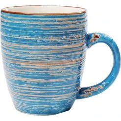 Kare Design Bols, Tasses Et Mugs Tasse En Grès Bleu - Lot De 4 -Bols, tasses et mugs Soldes Magasin tasse en gres bleu lot de 4 1