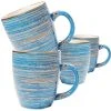 Kare Design Bols, Tasses Et Mugs Tasse En Grès Bleu - Lot De 4 -Bols, tasses et mugs Soldes Magasin tasse en gres bleu lot de 4