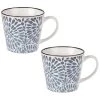 Maisons Du Monde Bols, Tasses Et Mugs Tasse En Grès Imprimé Fleurs Bleues - Lot De 2 -Bols, tasses et mugs Soldes Magasin tasse en gres imprime fleurs bleues 1000 7 11 190169 4