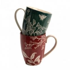 Amadeus Bols, Tasses Et Mugs Tasse En Grès Rouge Ginkgo Et Tournesol -Bols, tasses et mugs Soldes Magasin tasse en gres rouge ginkgo et tournesol 1