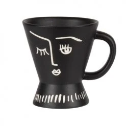 Maisons Du Monde Bols, Tasses Et Mugs Tasse En Porcelaine Noire Imprimé Blanc - Lot De 2 -Bols, tasses et mugs Soldes Magasin tasse en porcelaine noire imprime blanc 1000 7 37 208563 1