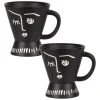 Maisons Du Monde Bols, Tasses Et Mugs Tasse En Porcelaine Noire Imprimé Blanc - Lot De 2 -Bols, tasses et mugs Soldes Magasin tasse en porcelaine noire imprime blanc 1000 7 37 208563 3