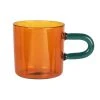 Maisons Du Monde Bols, Tasses Et Mugs Tasse En Verre Bicolore Orange Et Anse Bleue - Lot De 2 -Bols, tasses et mugs Soldes Magasin tasse en verre bicolore orange et anse bleue 1000 6 40 228656 1
