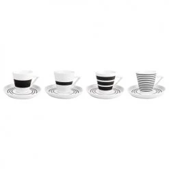 Salt&Pepper Bols, Tasses Et Mugs Tasse Et Soucoupe Noir 19cl 4 Pièces