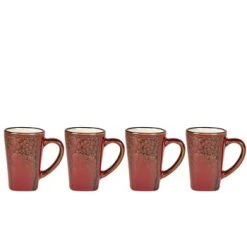 Villa Collection Bols, Tasses Et Mugs Tasse Expresso En Argile Rose Foncé - Lot De 4 -Bols, tasses et mugs Soldes Magasin tasse expresso en argile rouge lot de 4 1