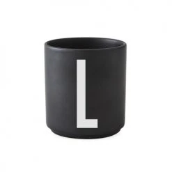 Bols, Tasses Et Mugs Tasse Noire Design Letters Porcelaine Noir