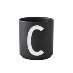 Bols, Tasses Et Mugs Tasse Noire Design Letters Porcelaine Noir
