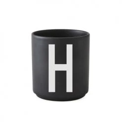 Bols, Tasses Et Mugs Tasse Noire Design Letters Porcelaine Noir
