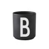 Bols, Tasses Et Mugs Tasse Noire Design Letters Porcelaine Noir