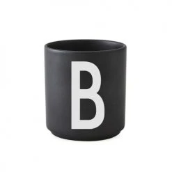 Bols, Tasses Et Mugs Tasse Noire Design Letters Porcelaine Noir