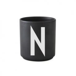 Bols, Tasses Et Mugs Tasse Noire Design Letters Porcelaine Noir