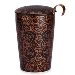 Eigeinart Bols, Tasses Et Mugs Tasse En Porcelaine à Double Paroi Avec Infuseur -Bols, tasses et mugs Soldes Magasin tasse noire en porcelaine double paroi avec infuseur