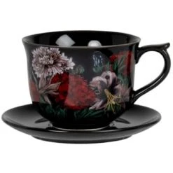 Maisons Du Monde Bols, Tasses Et Mugs Tasse Soucoupe En Grès Blanc Et Doré à Motifs Multicolore - Lot De 2 -Bols, tasses et mugs Soldes Magasin tasse soucoupe en gres noir et dore a motifs multicolore 1000 13 25 227575 1 2