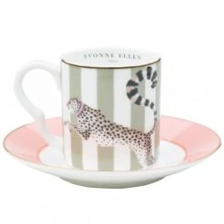 Yvonne Ellen Bols, Tasses Et Mugs Tasses à Café Et Soucoupe En Porcelaine Panthère - Lot De 2 -Bols, tasses et mugs Soldes Magasin tasses a cafe et soucoupe en porcelaine panthere lot de 2 3
