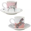 Yvonne Ellen Bols, Tasses Et Mugs Tasses à Café Et Soucoupe En Porcelaine Zèbre - Lot De 2 -Bols, tasses et mugs Soldes Magasin tasses a cafe et soucoupe en porcelaine zebre lot de 2