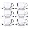 Wadiga Bols, Tasses Et Mugs Tasses Avec Dessous En Verre Transparent 45cl - Lot De 6 -Bols, tasses et mugs Soldes Magasin tasses avec dessous en verre transparent 45cl lot de 6