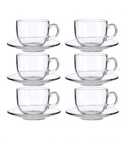 Wadiga Bols, Tasses Et Mugs Tasses Avec Dessous En Verre Transparent 45cl - Lot De 6